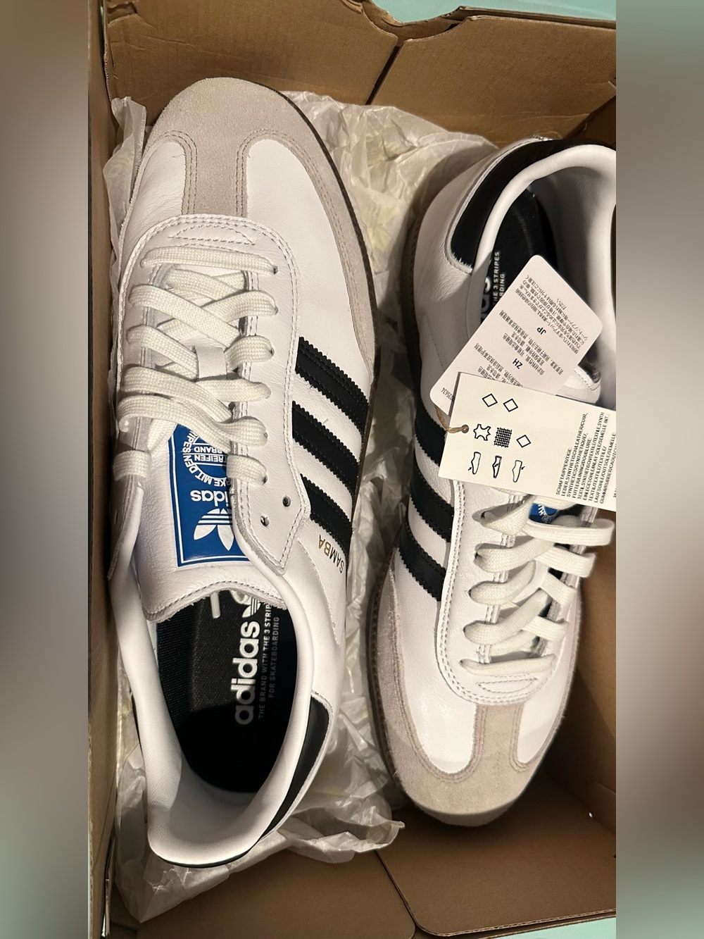 adidas Samba ADV White and Black Skate Shoes size 12